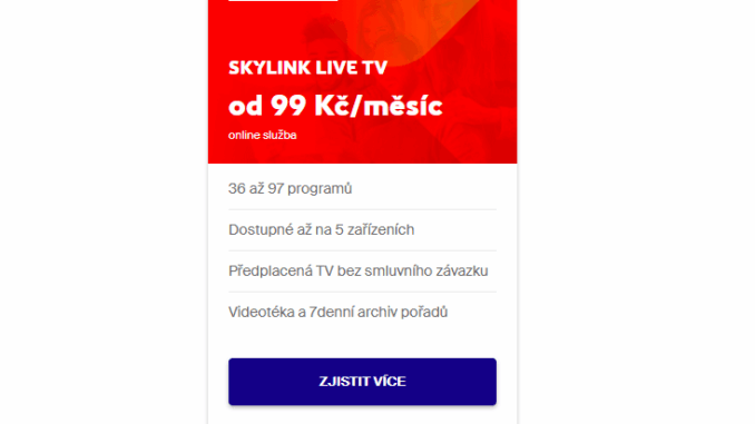 Skylink za 99 Kč