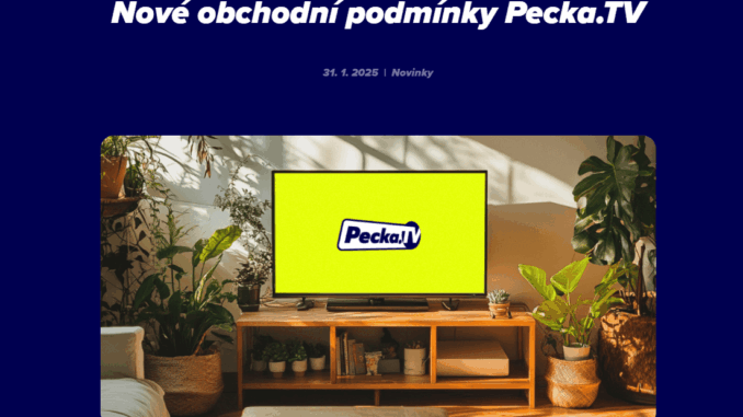 Nové obchodní podmínky Pecka.TV
