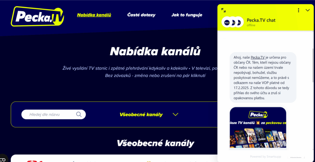 Pecka TV v zahraničí