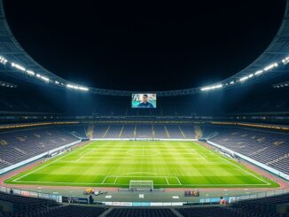 Evropská liga zdarma online, noční fotbalový stadion pod reflektory