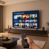 Televize s aplikací internetové televize a dálkový ovladač