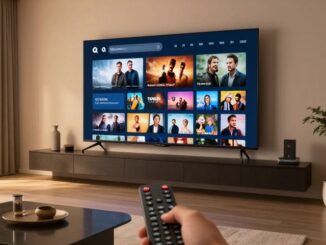 Televize s aplikací internetové televize a dálkový ovladač