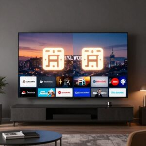 Televize s nabídkou streamovacích služeb – ilustrace ke spojení Paramountu a Warner Bros.